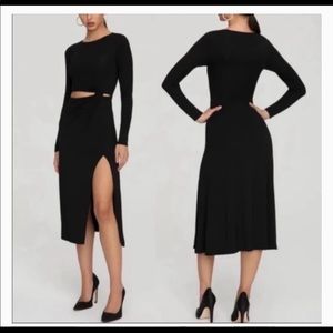 Good American gathered waist cutout midi dress